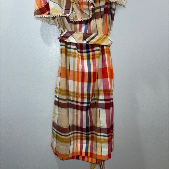 Trina Turk Reyes One Shoulder Plaid Dress with Detachable Flower – Size 0 – NWT - Picture 8 of 14